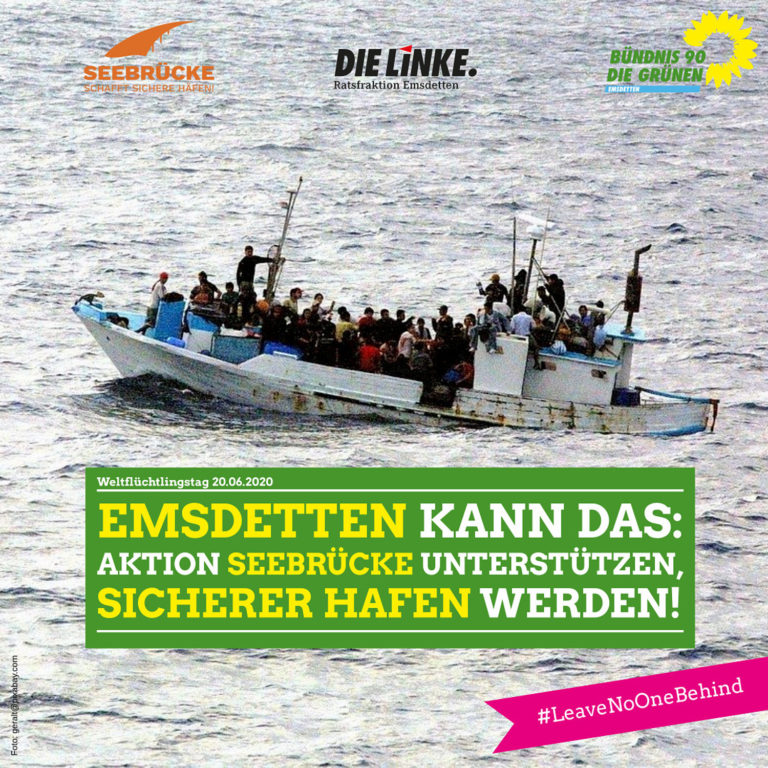 Weltflüchtlingstag 2020: Emsdetten soll „Sicherer Hafen“ für Menschen in Not werden!