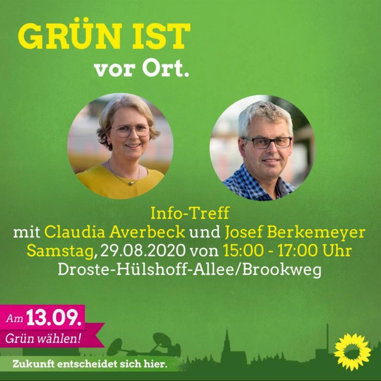 Grün ist vor Ort! Wahlkreiskandidierende für „Kindergarten St. Jakobus“ und „Stadtbibliothek“
