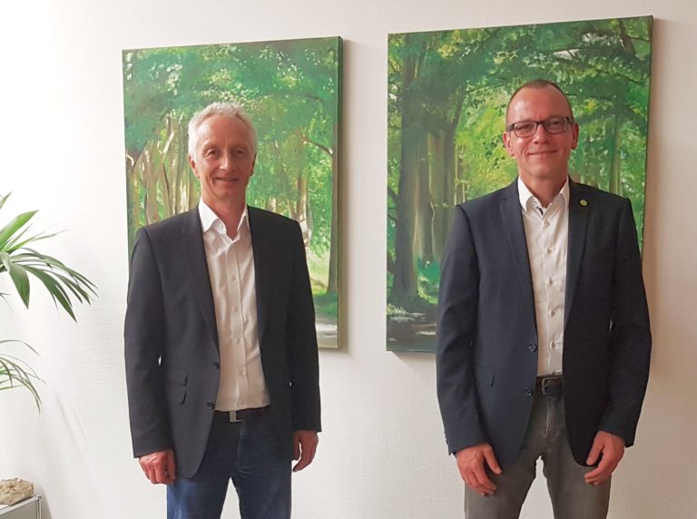 Erfahrungsaustausch mit einem Grünen Bürgermeister: Oliver Kellner besucht Wolfgang Pieper in Telgte