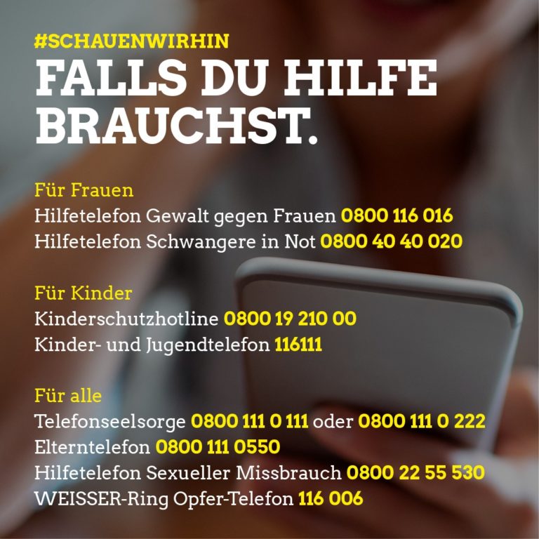 Es gibt Hilfe für alle, die sich einsam oder bedroht fühlen: