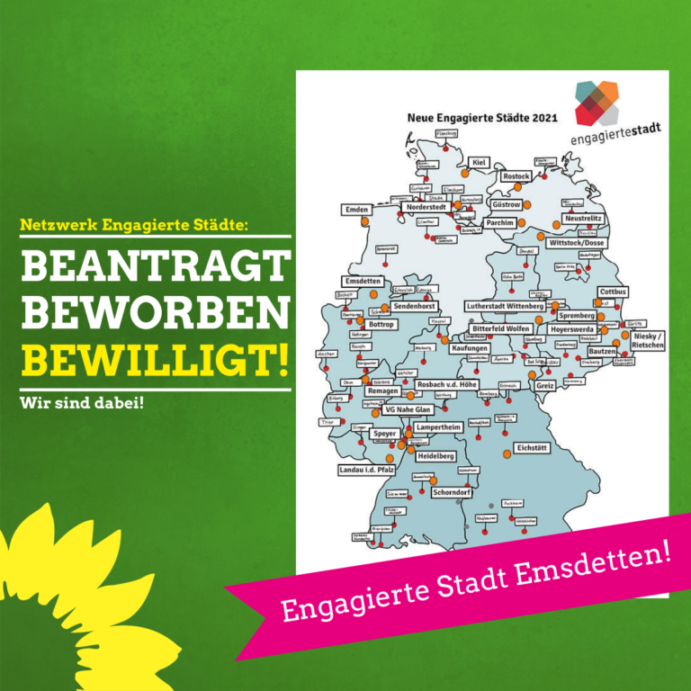 Bewerbung nach unserem Antrag erfolgreich: Emsdetten ist offiziell „Engagierte Stadt“!