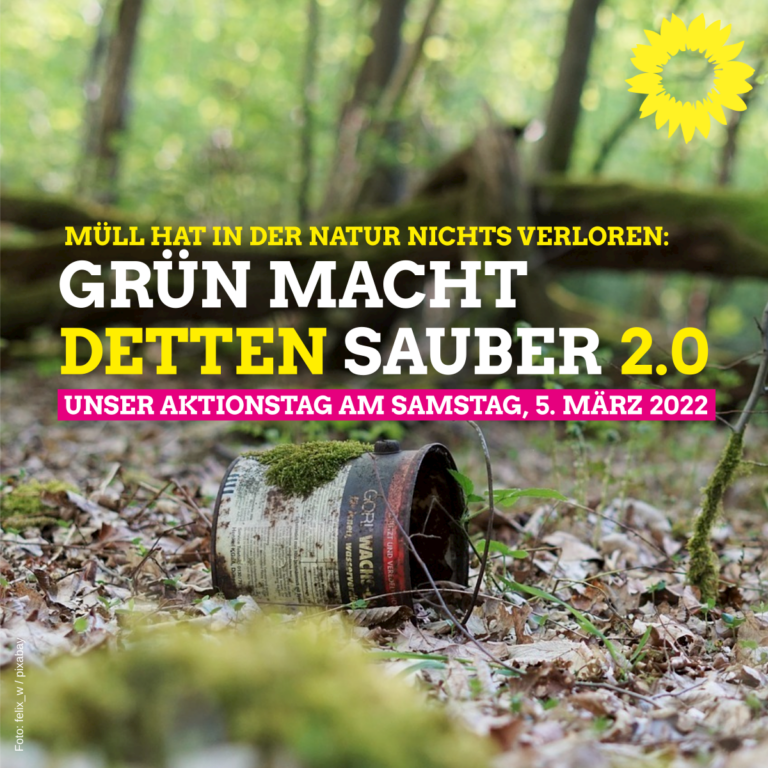 „Grün macht Detten sauber 2.0“ – Müllsammelaktion am 5. März
