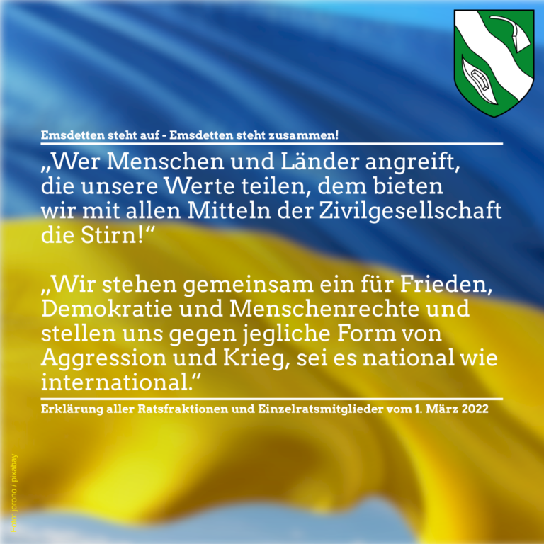 „Emsdetten steht auf!“ – gemeinsame Erklärung der Emsdettener Ratsfraktionen und Einzelratsmitglieder