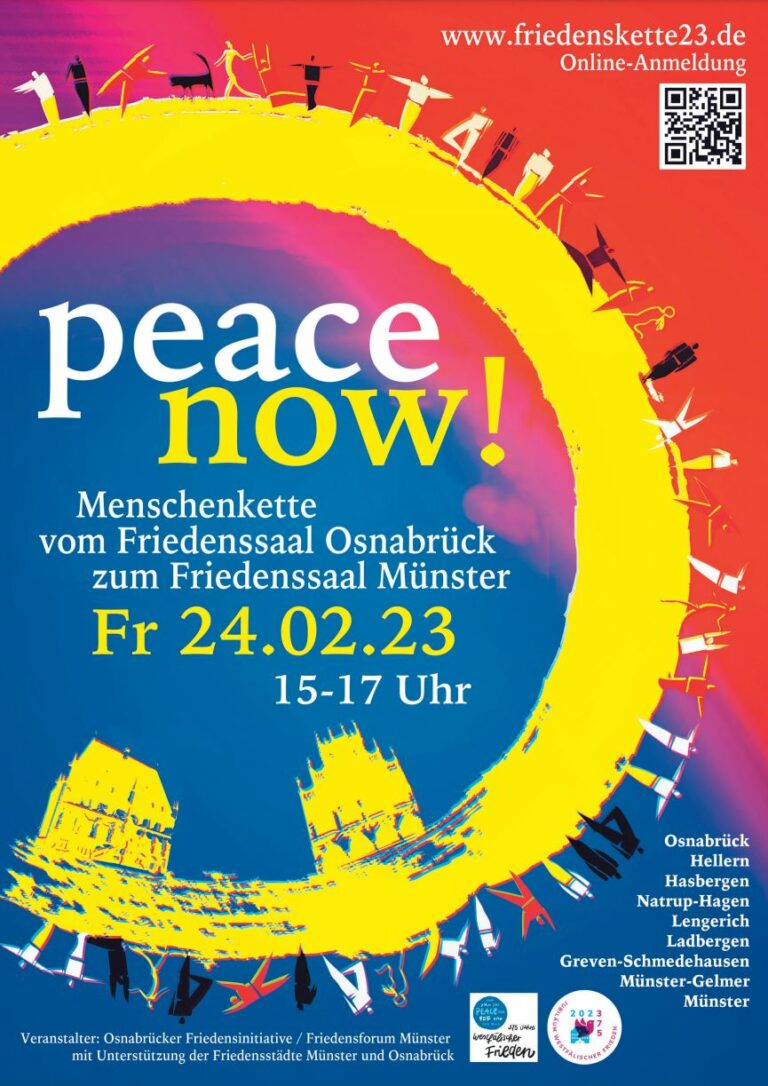 Peace now! Menschenkette vom Friedenssaal Osnabrück zum Friedenssaal Münster