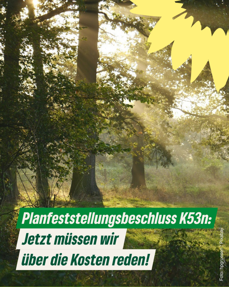 Planfeststellungsbeschloss K53n: Jetzt müssen wir über die Kosten reden!