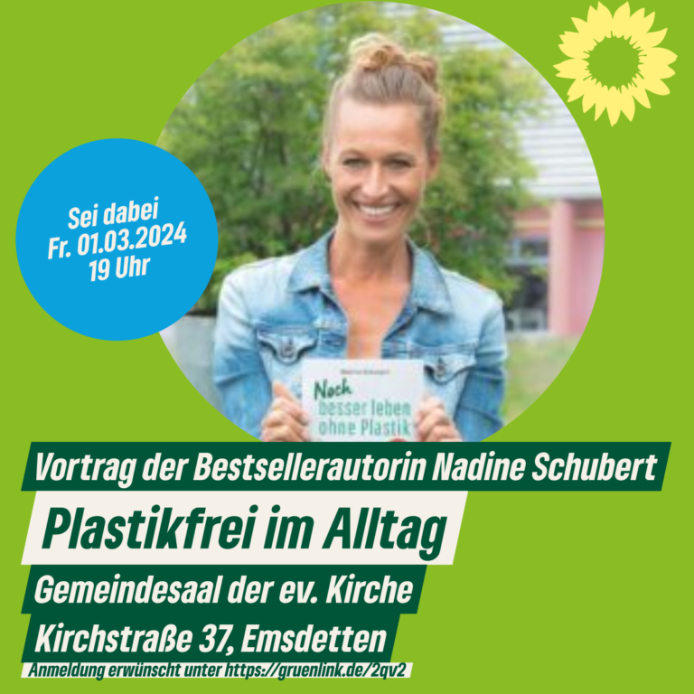 Veranstaltung „Plastikfrei im Alltag“ mit Bestseller-Autorin Nadine Schubert