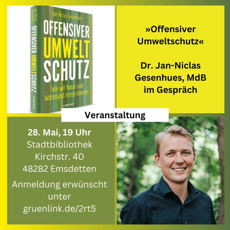 Lesung „Offensiver Umweltschutz“ mit Jan-Niclas Gesenhues