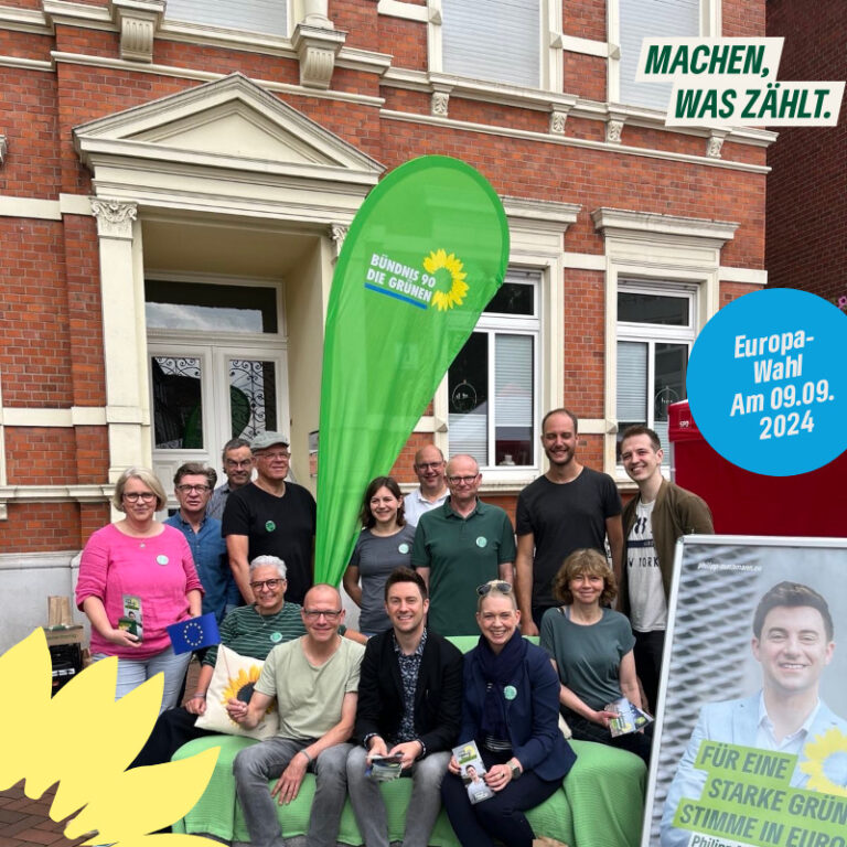 Infostand auf dem Wochenmarkt