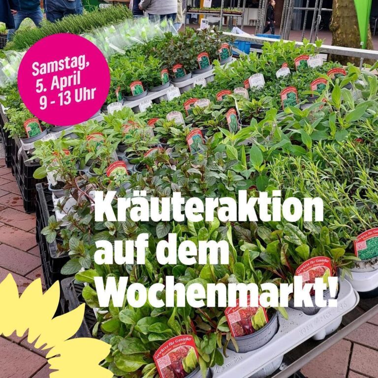 Kräuteraktion auf dem Wochenmarkt